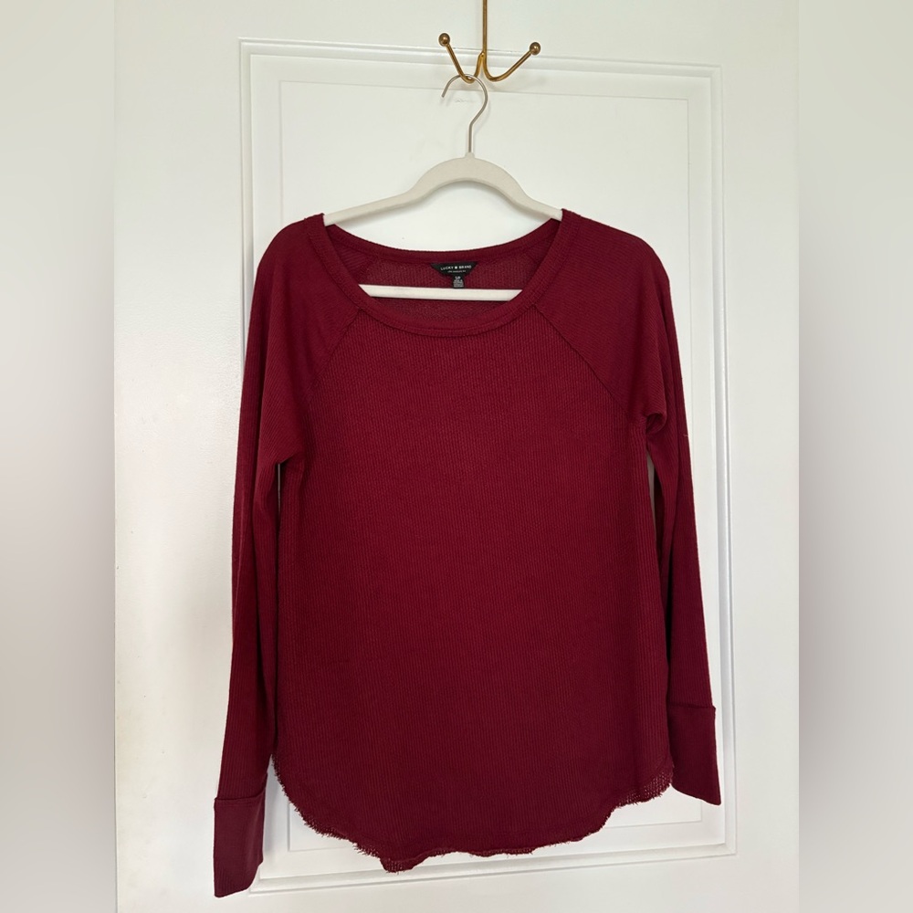 Lucky Brand Burgundy Knit Top